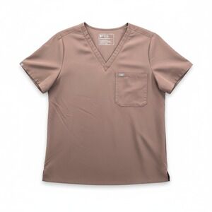 FIGS Catarina Scrub Top Brown Large